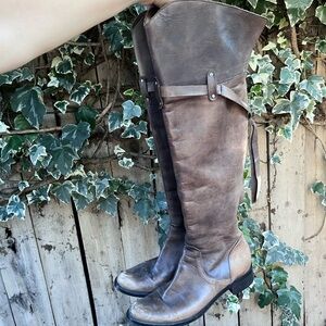 Charles David Tall Brown Leather Riding Boots